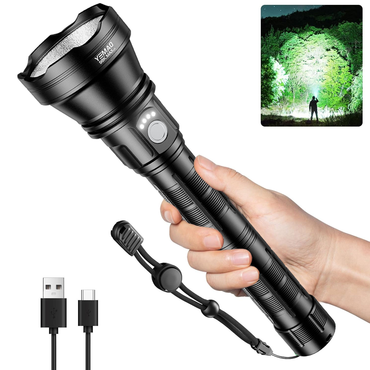 Outdoor Lighting Rechargeable - YM-98K 2.0 PROMAX 5200LM Super Bright