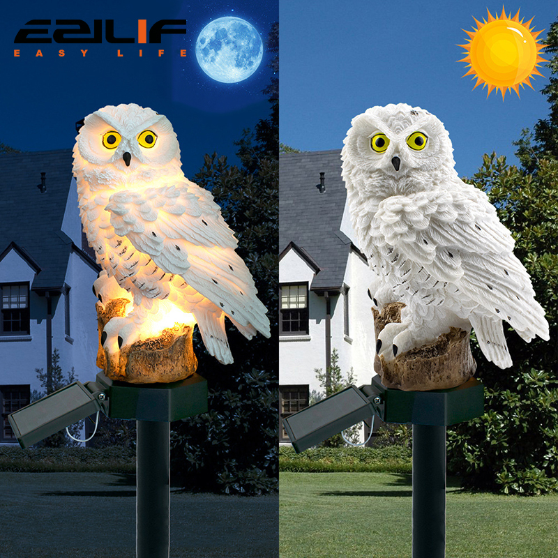 Outdoor Lighting Company - Solar light owl animal sculpture solar