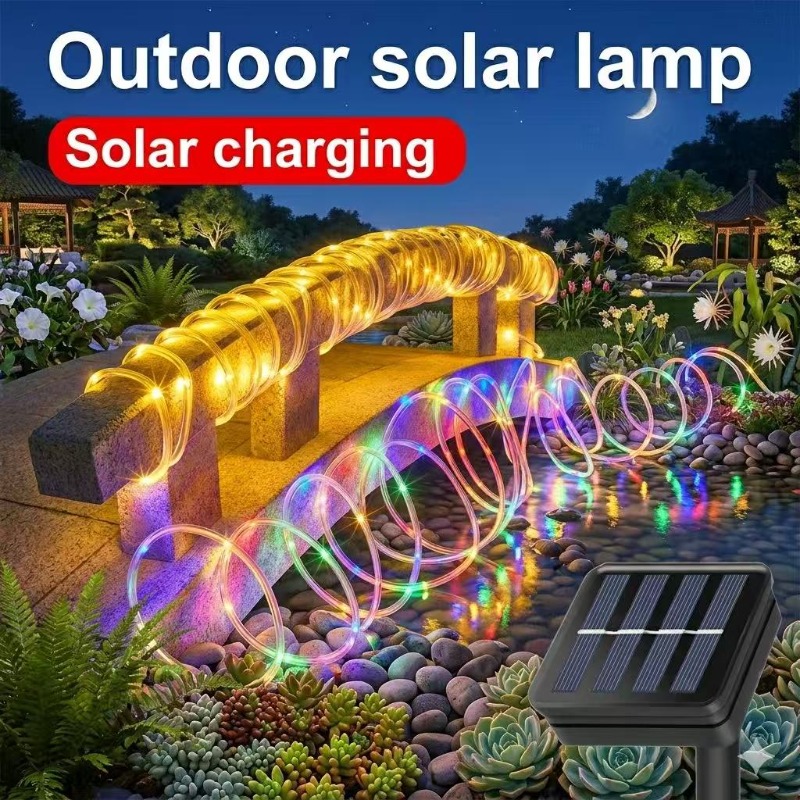 Xmas Outdoor Lighting Decorations - Solar Xmas Rope Light Outdoor Waterproof