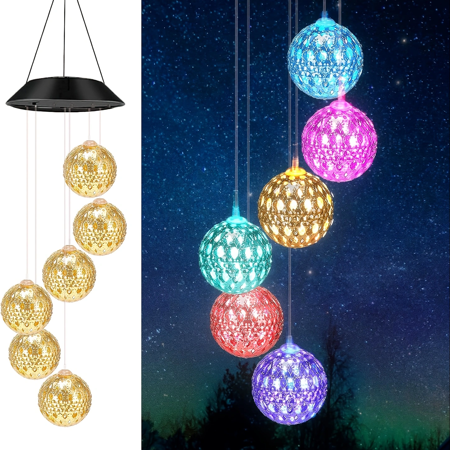 Outdoor Lighting For Your Yard - Solar-Powered Outdoor Lights, Colorful Changing Metal