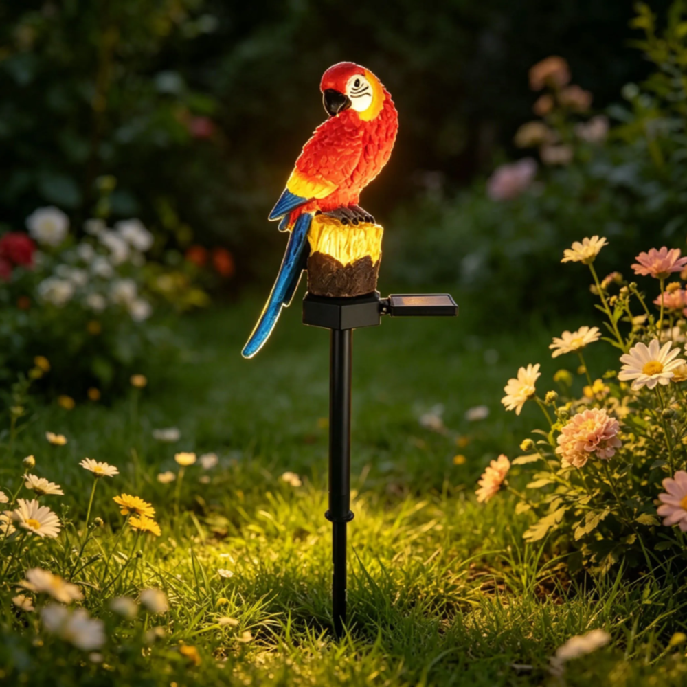 Outdoor Lighting Company - Solar Resin Parrot Decorative Light, Outdoor