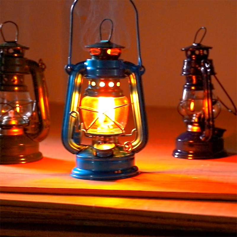 Outdoor Lighting Mediterranean Style - 19cm Retro Kerosene Lamp Portable Handheld