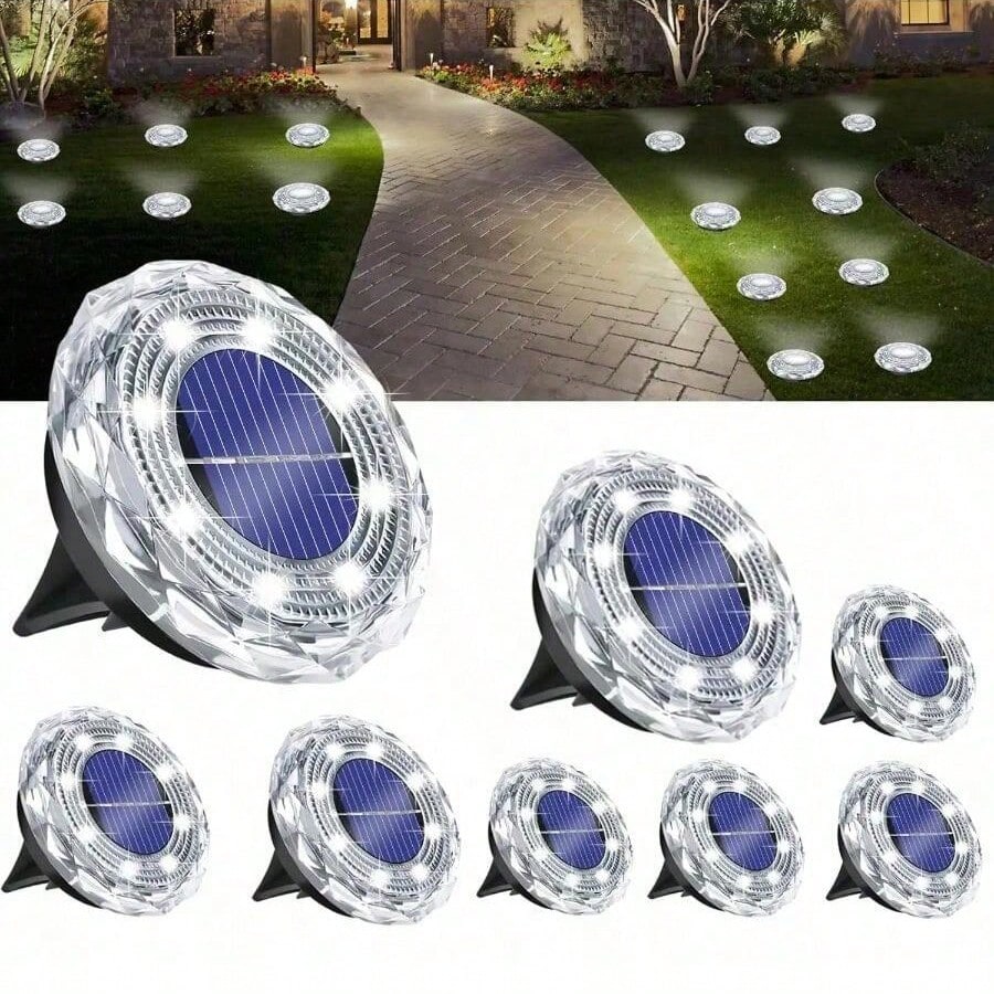 Outdoor Lighting For Your Yard - 4/8/12-Piece Solar Underground Lights - Decorate