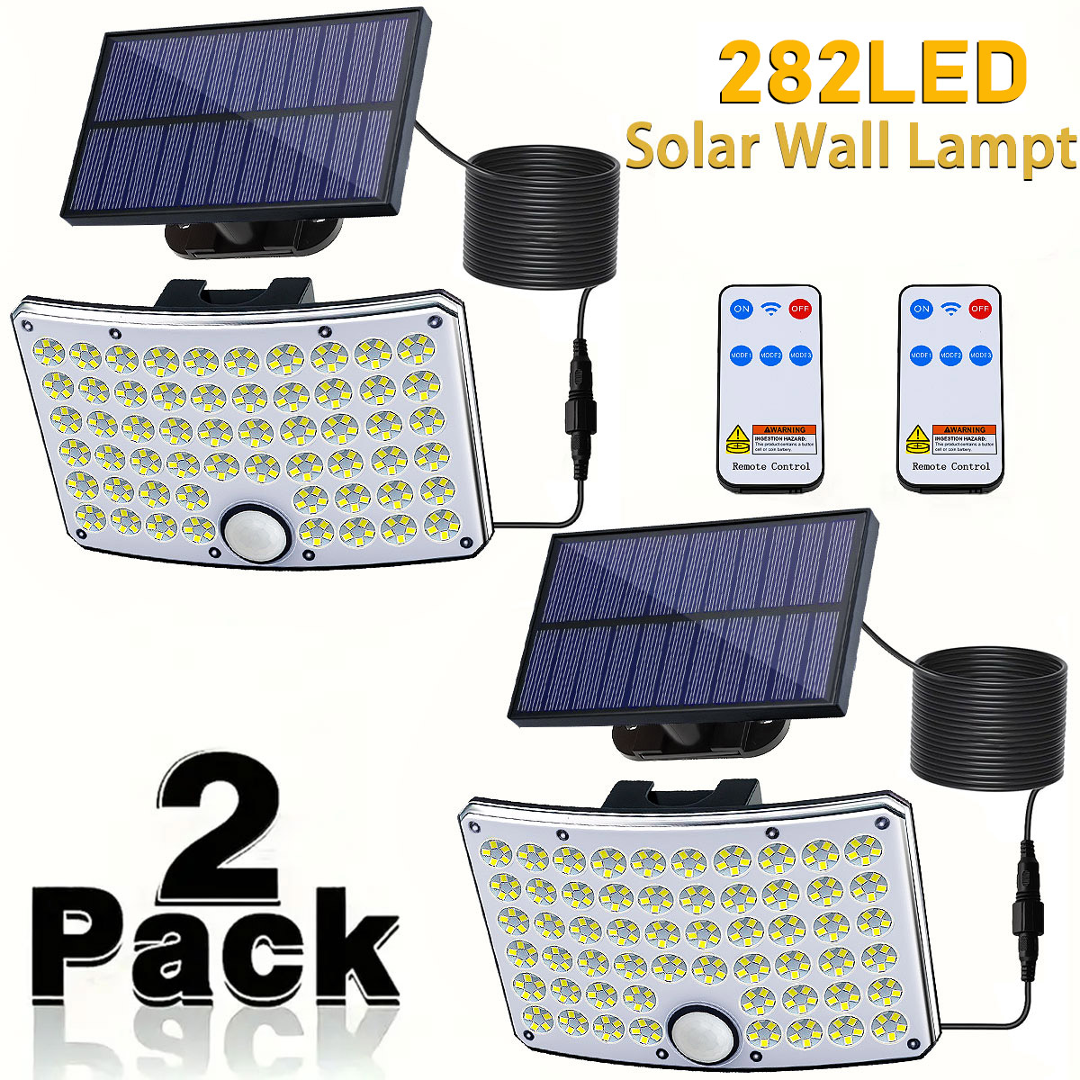 Outdoor Lighting Dusk To Dawn - 282LED Solar Lights Outdoor-2PCS, Dusk to