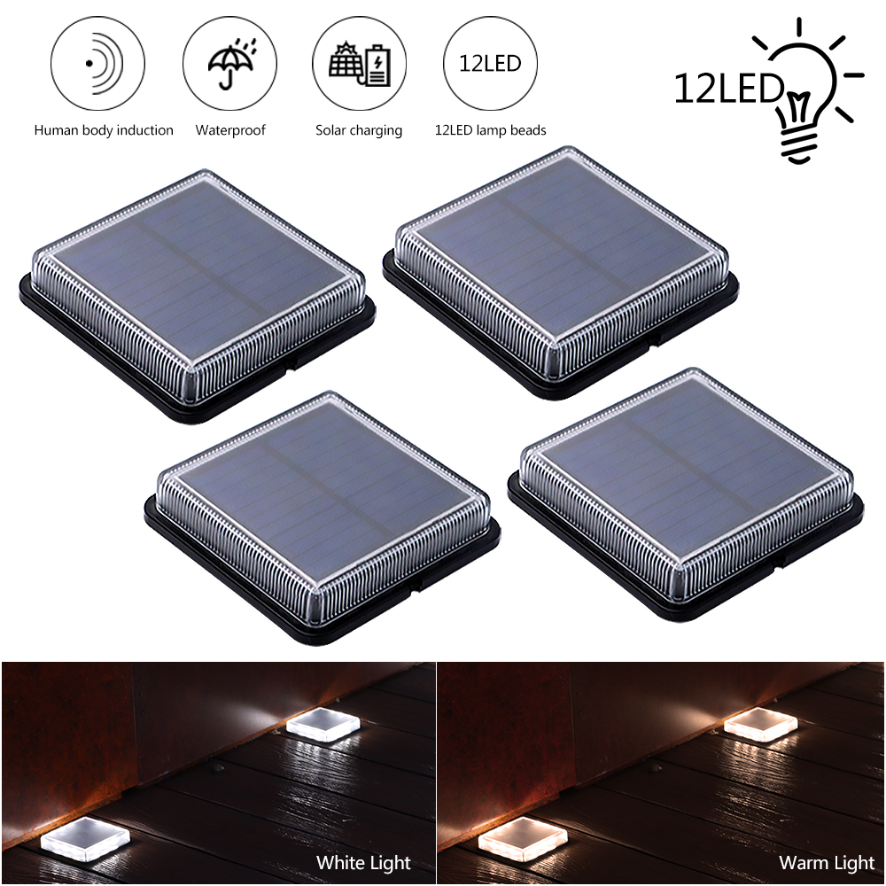 Outdoor Lighting Ground Fixtures - Solar Step Light Waterproof Outdoor Landscape