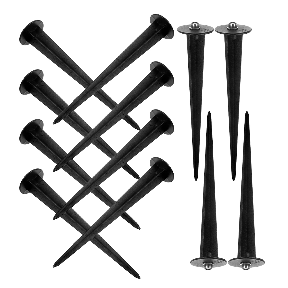 Outdoor Lighting Ground Fixtures - 12pcs Solar Ground Stakes Metal Spikes