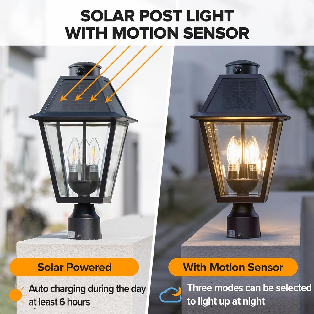 Outdoor Solar Lamp Post Light  - مراجعة Outdoor Lighting Dusk To Dawn وسعره