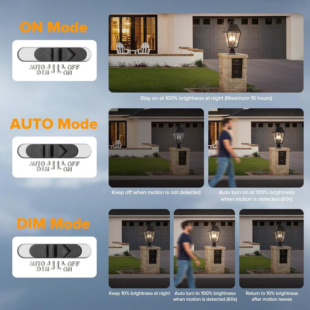 Outdoor Solar Lamp Post Light  - مراجعة Outdoor Lighting Dusk To Dawn وسعره
