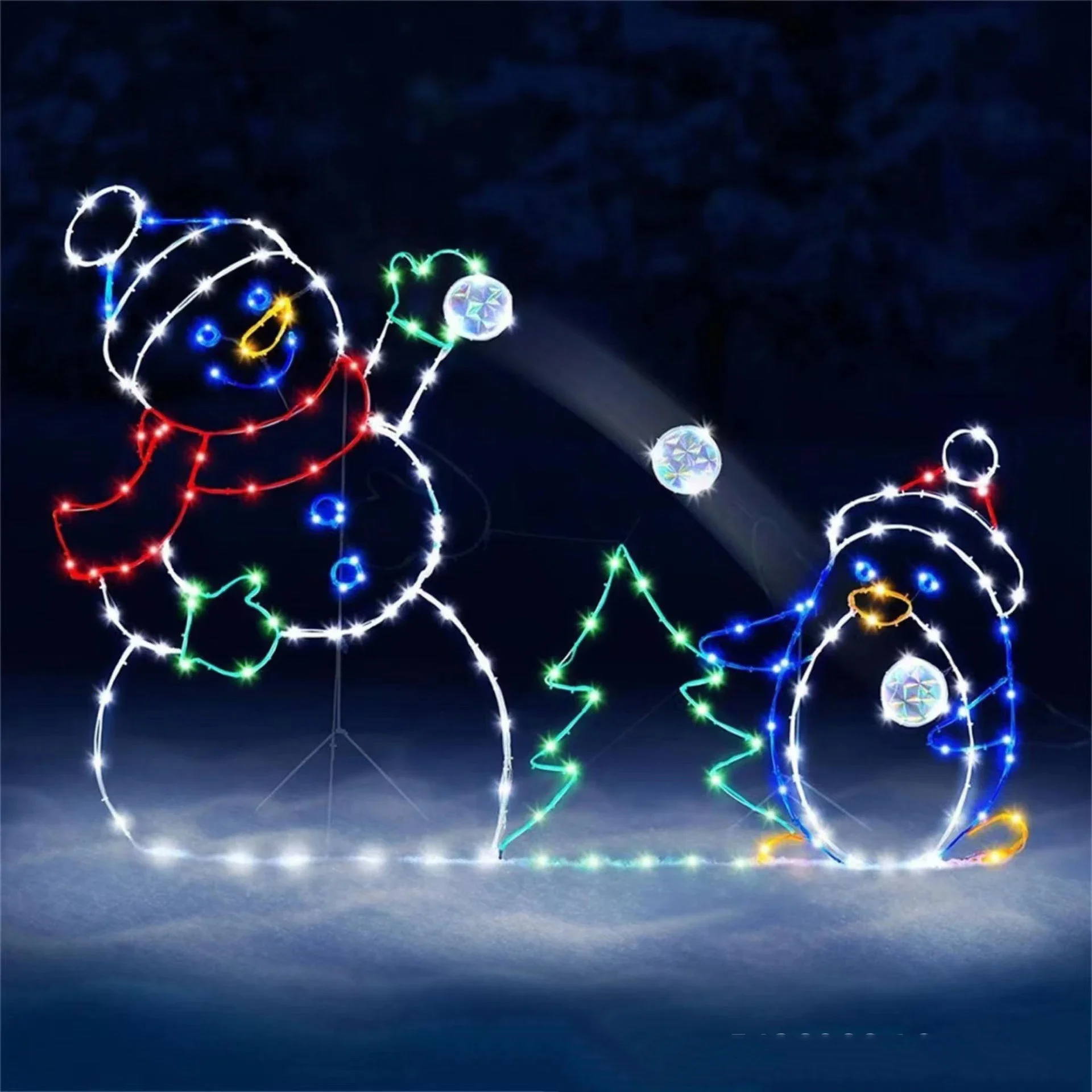 Animated Snowball Light LED Gl - مراجعة Xmas Outdoor Lighting Decorations وسعره