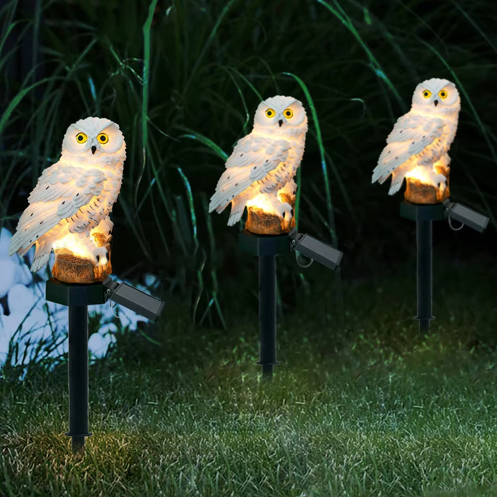 Solar light owl animal sculptu - مراجعة Outdoor Lighting Company وسعره