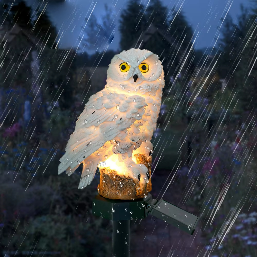 Solar light owl animal sculptu - مراجعة Outdoor Lighting Company وسعره