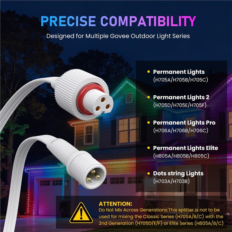 A93Z Y-Splitter Waterproof 22A - مراجعة Outdoor Lighting Govee وسعره