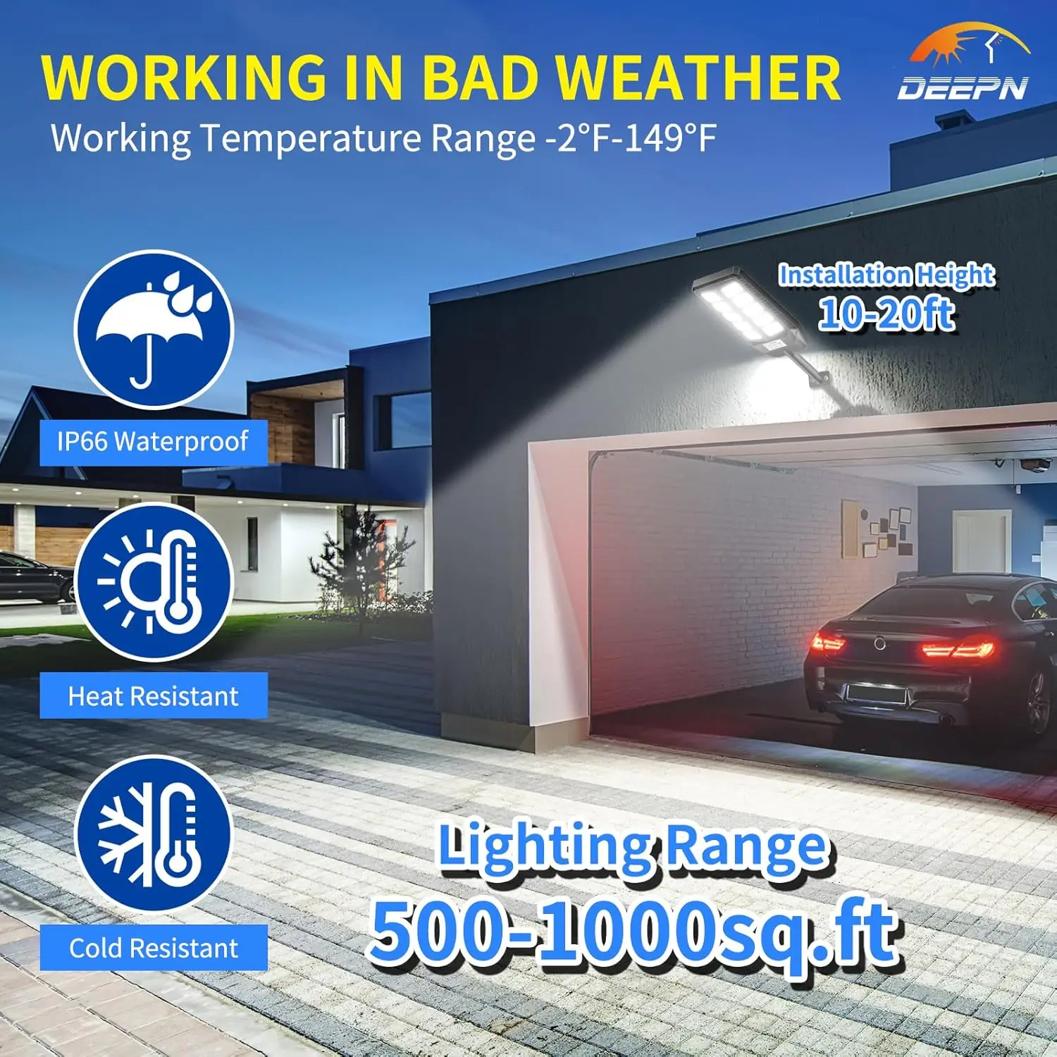 Solar Lights Outdoor, IP66 Wat - مراجعة Outdoor Lighting Dusk To Dawn وسعره