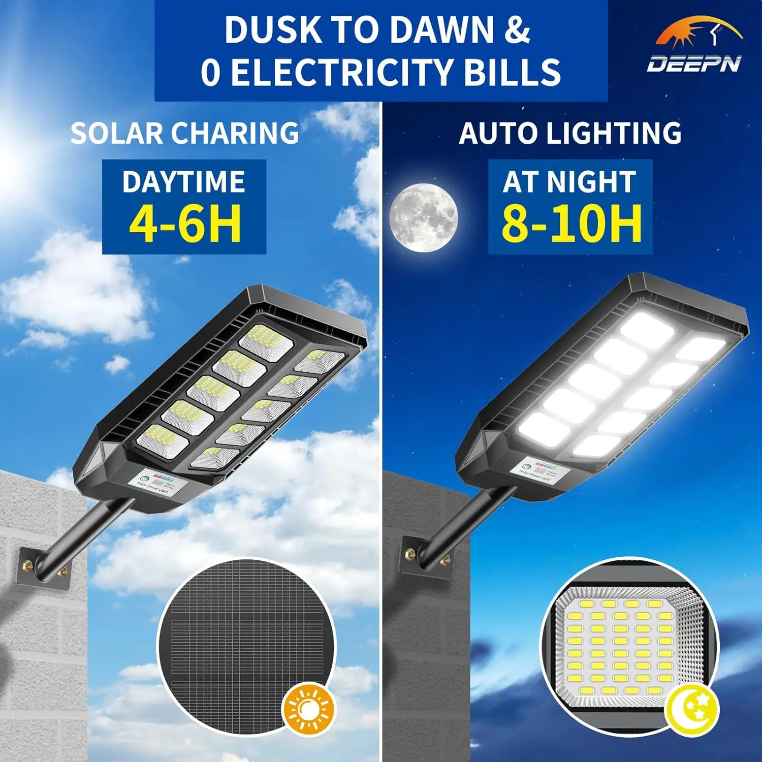 Solar Lights Outdoor, IP66 Wat - مراجعة Outdoor Lighting Dusk To Dawn وسعره