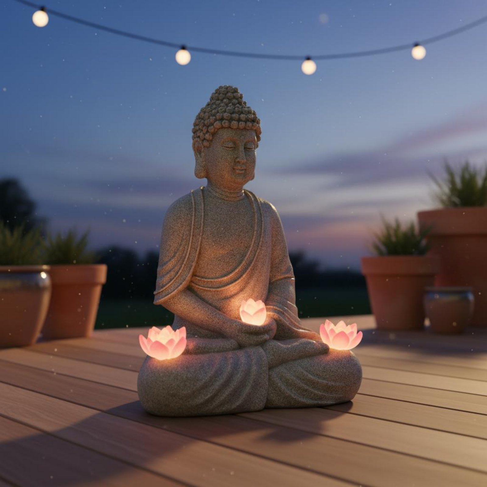 Solar Buddha Statue Outdoor Sa - مراجعة Outdoor Lighting For Patio وسعره