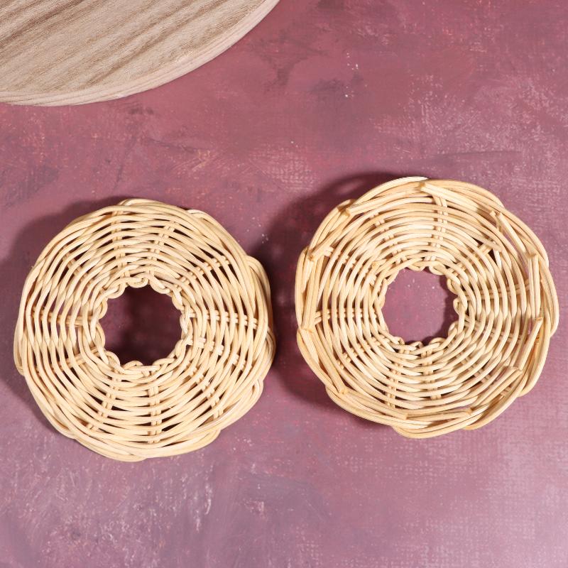 2Pcs Handwoven Rattan Lampshad - مراجعة Outdoor Lighting Chandelier وسعره