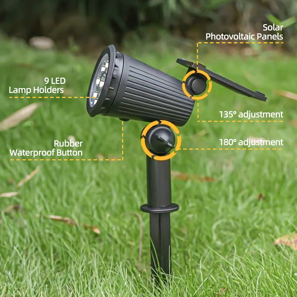 1/2PCS Solar Powered 9LED Lamp - مراجعة Outdoor Lighting With Outlet وسعره