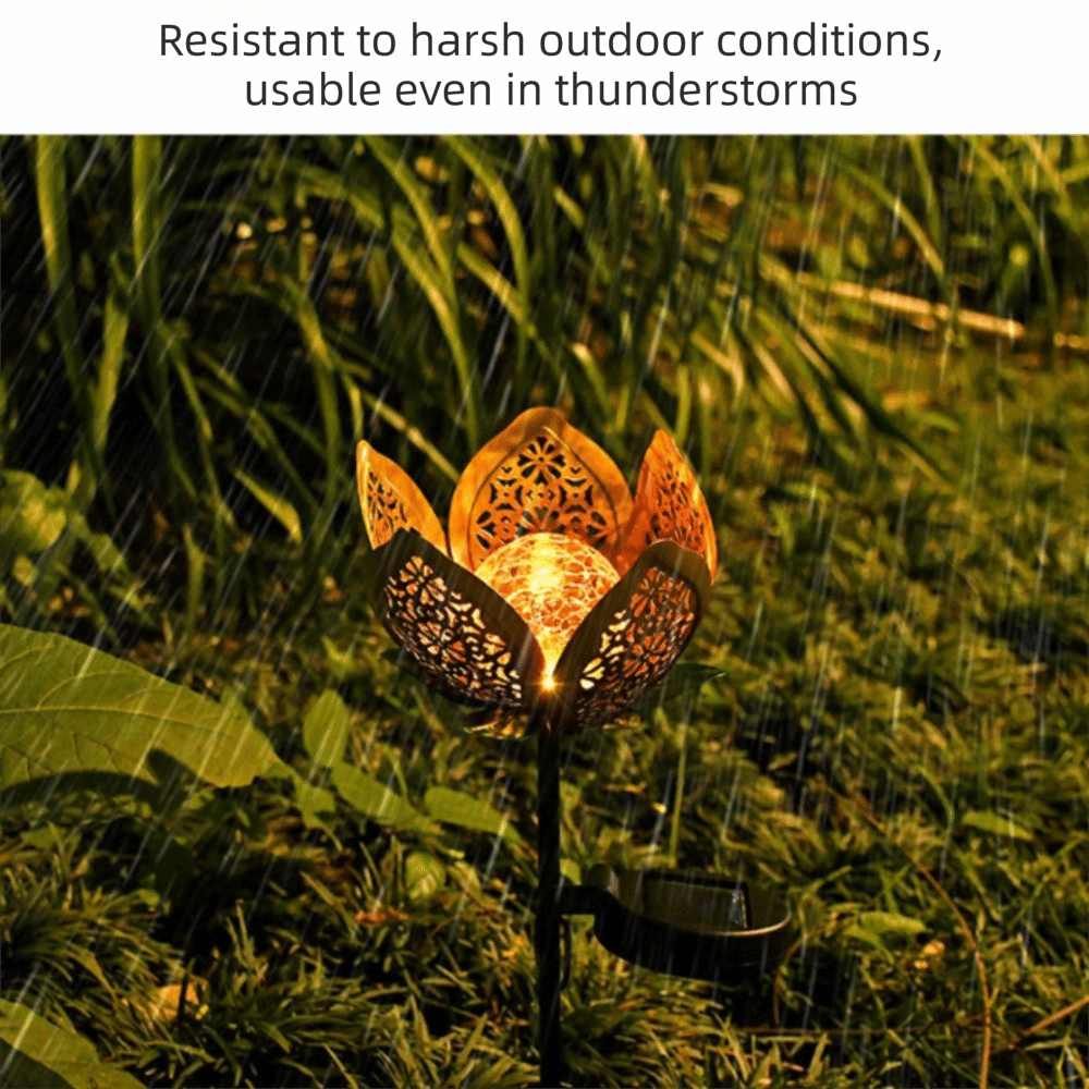 Lotus Shaped Solar Powered Lam - مراجعة Outdoor Lighting Ground Fixtures وسعره