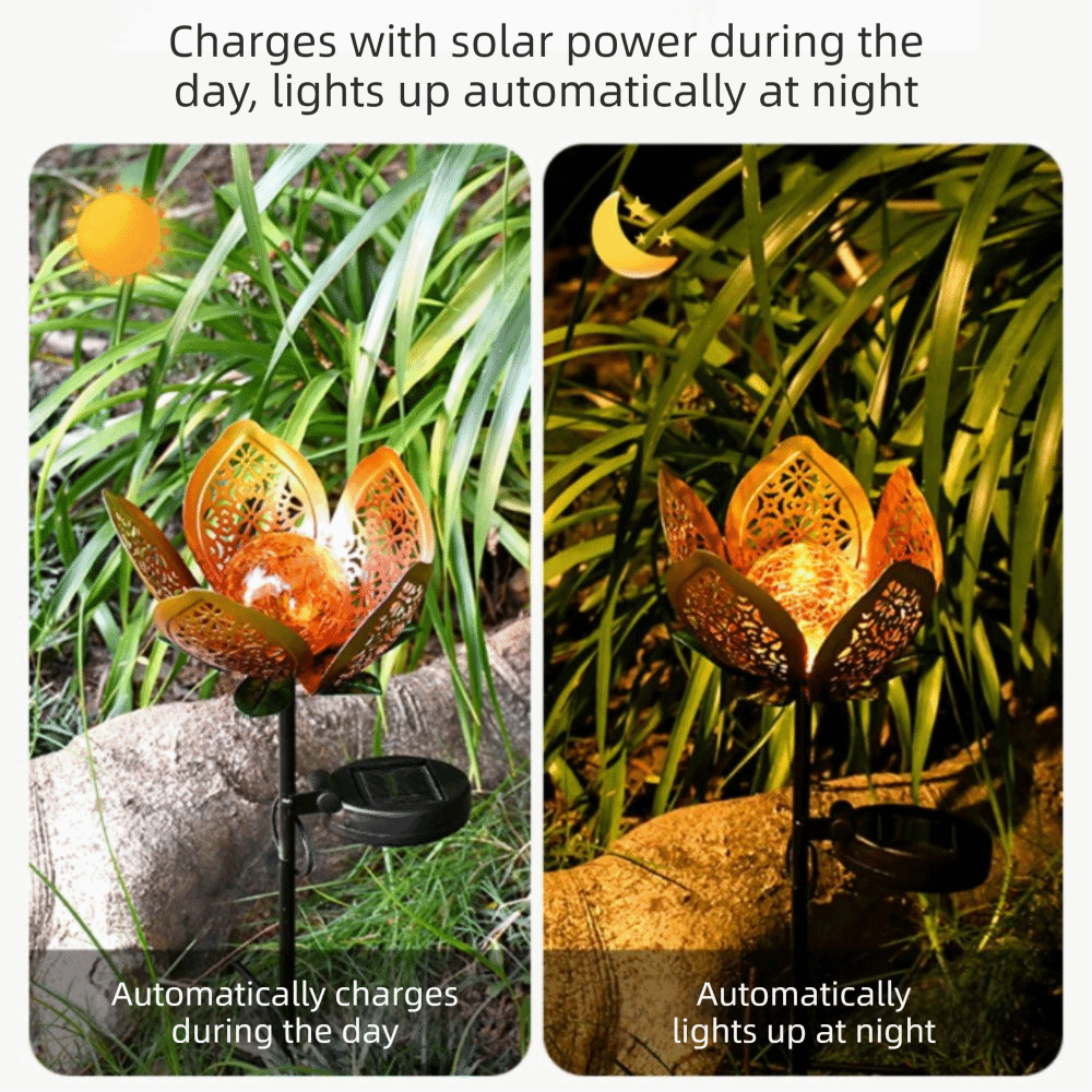Lotus Shaped Solar Powered Lam - مراجعة Outdoor Lighting Ground Fixtures وسعره