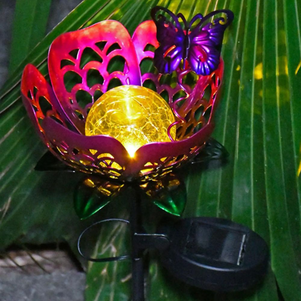 Lotus Shaped Solar Powered Lam - مراجعة Outdoor Lighting Ground Fixtures وسعره