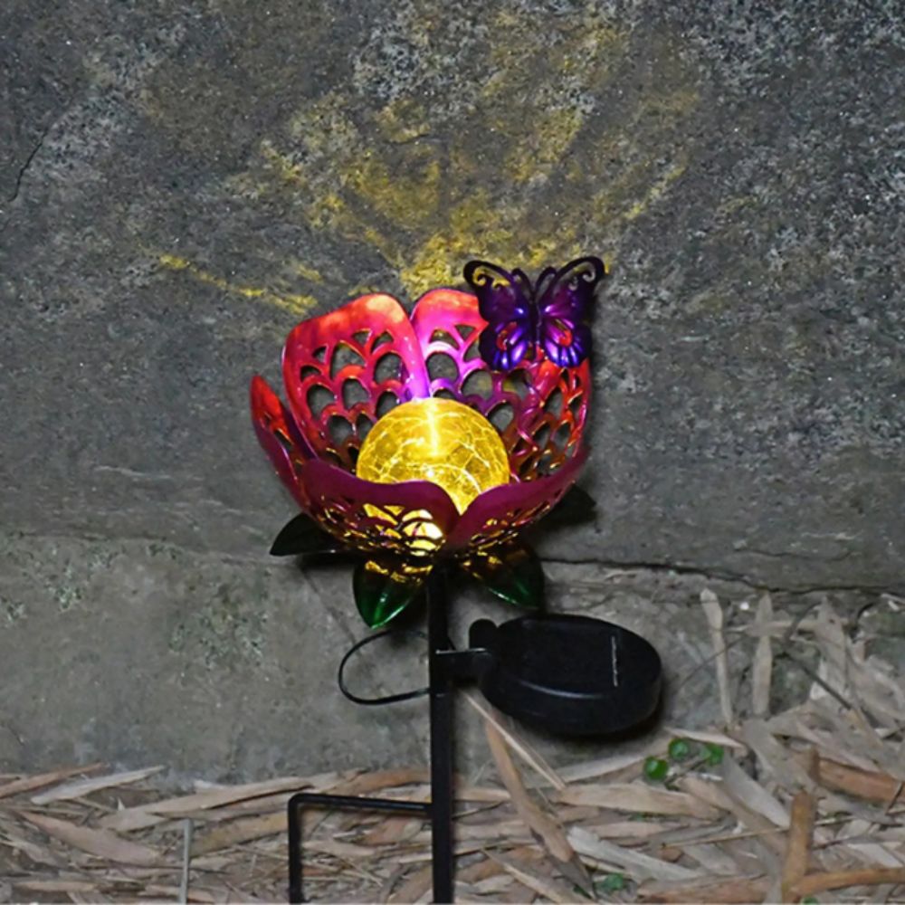 Lotus Shaped Solar Powered Lam - مراجعة Outdoor Lighting Ground Fixtures وسعره