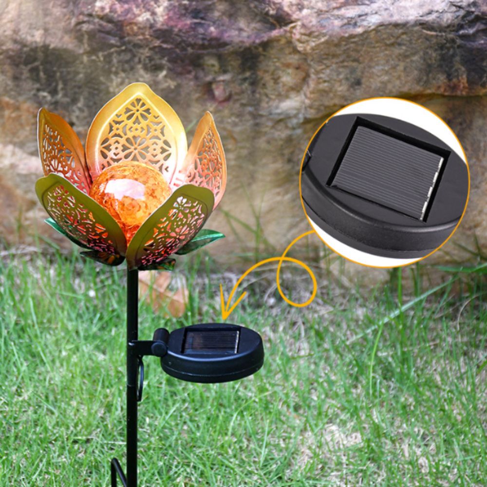 Lotus Shaped Solar Powered Lam - مراجعة Outdoor Lighting Ground Fixtures وسعره