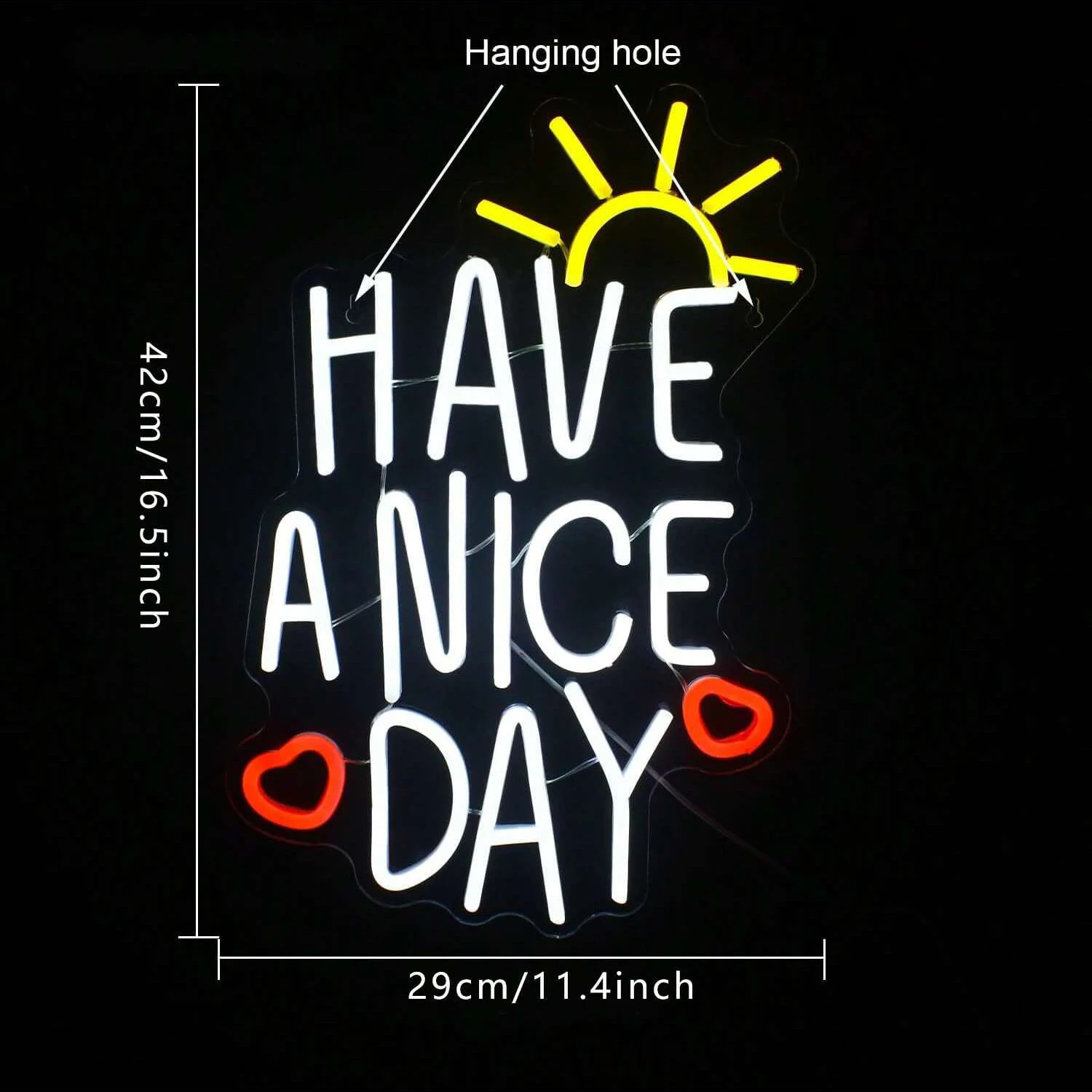 Have A Nice Day Sun Heart Neon - مراجعة Outdoor Lighting Quotes وسعره