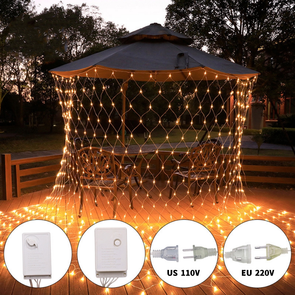 LED Net Mesh Fairy Light 1.5*1 - مراجعة Xmas Outdoor Lighting Decorations وسعره