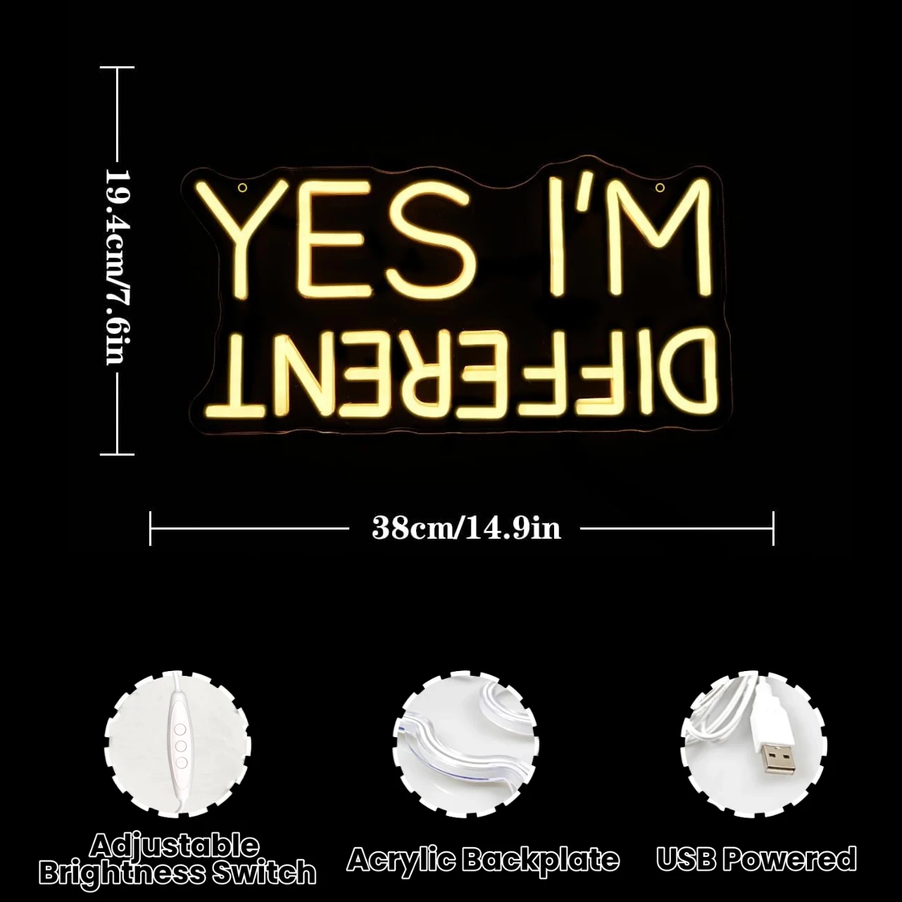 Yes I'm Different Neon Sign LE - مراجعة Outdoor Lighting Quotes وسعره