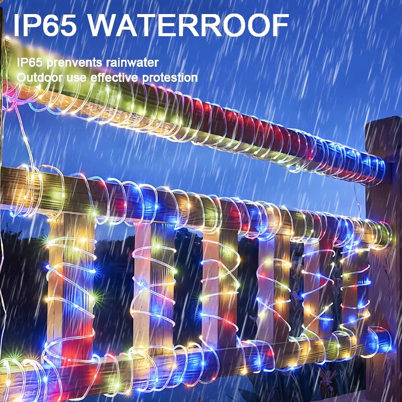 Solar Xmas Rope Light Outdoor  - مراجعة Xmas Outdoor Lighting Decorations وسعره