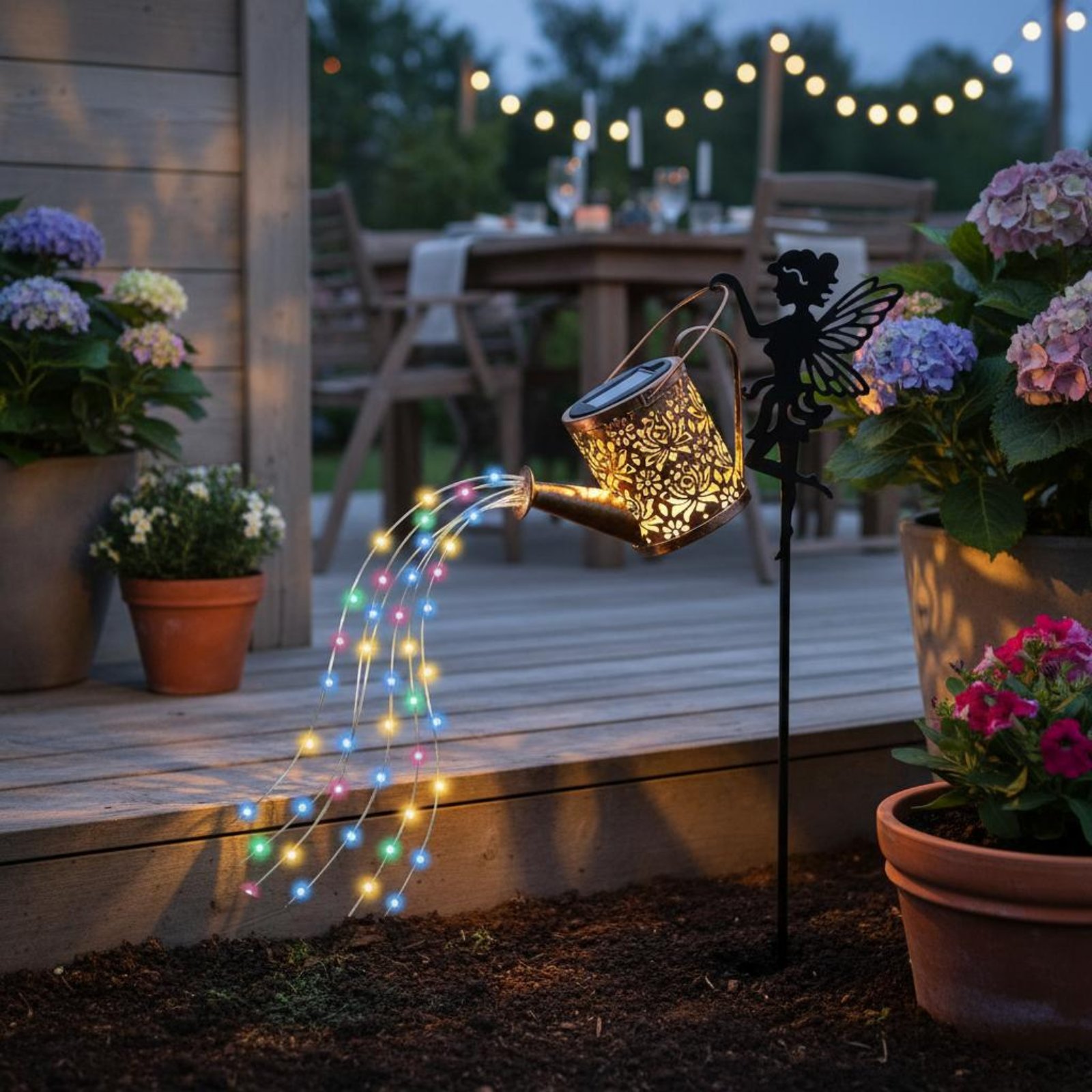Solar Fairy Watering Can Light - مراجعة Outdoor Lighting For Patio وسعره