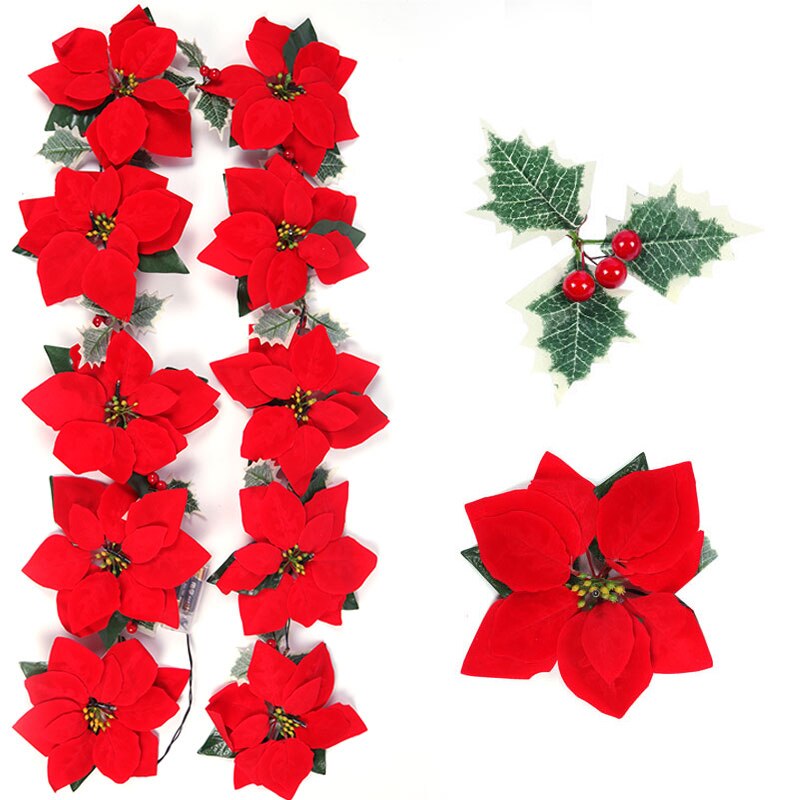 2/3m Christmas Poinsettia Flow - مراجعة Xmas Outdoor Lighting Decorations وسعره