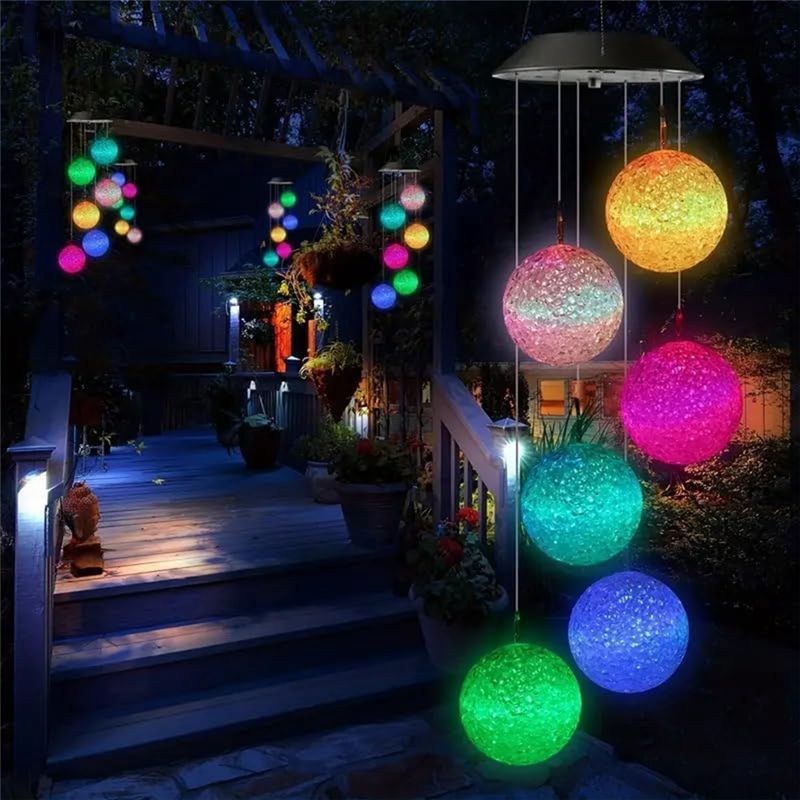 Solar Wind Chime Light LED Col - مراجعة Outdoor Lighting Chandelier وسعره