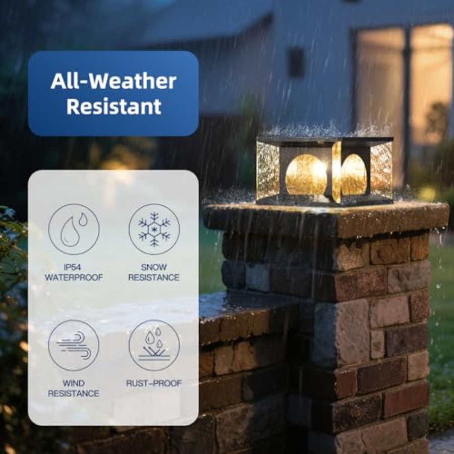 Solar Post Lights 11.8 Pillar  - مراجعة Outdoor Lighting Dusk To Dawn وسعره