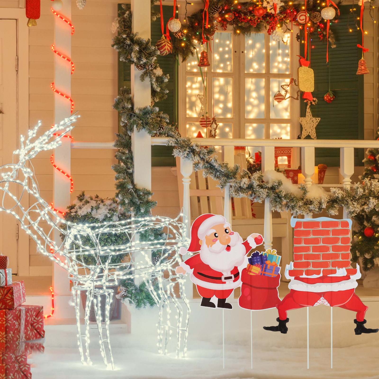 3Pcs Christmas Yard Signs Outd - مراجعة Outdoor Lighting For Your Yard وسعره