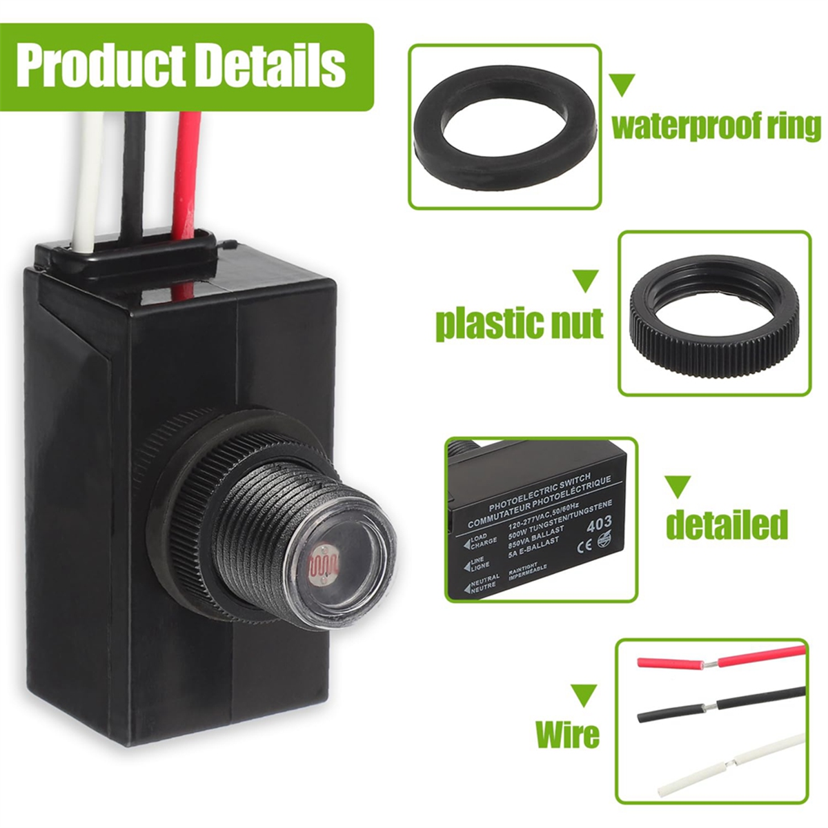 ABNJ Dusk to Dawn Sensor for O - مراجعة Outdoor Lighting Dusk To Dawn وسعره