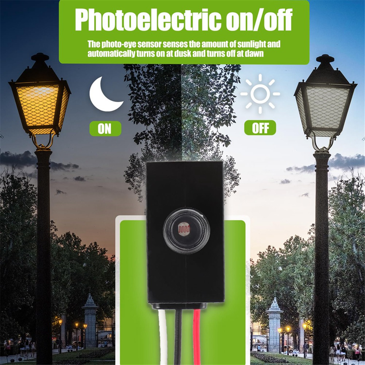ABNJ Dusk to Dawn Sensor for O - مراجعة Outdoor Lighting Dusk To Dawn وسعره