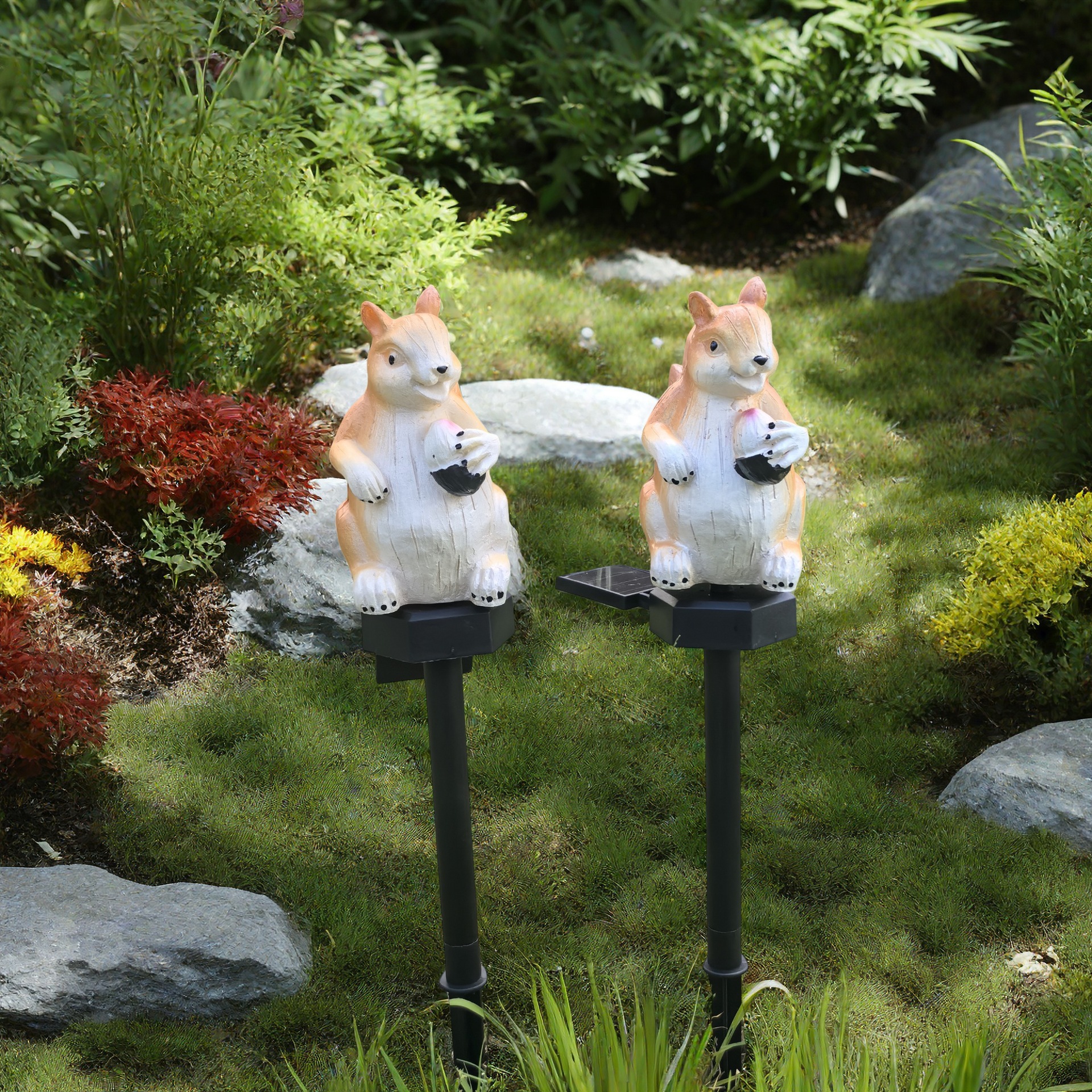 LED Solar Resin Squirrel Groun - مراجعة Outdoor Lighting Ground Fixtures وسعره