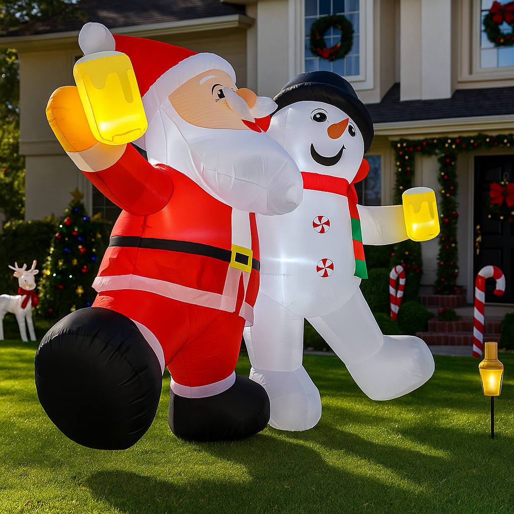 1.8M/5.9FT Inflatable Santa Cl - مراجعة Xmas Outdoor Lighting Decorations وسعره