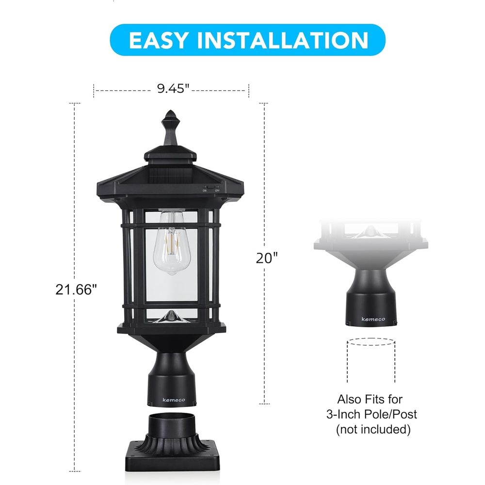 Solar Post Light Outdoor, ST43 - مراجعة Outdoor Lighting Dusk To Dawn وسعره
