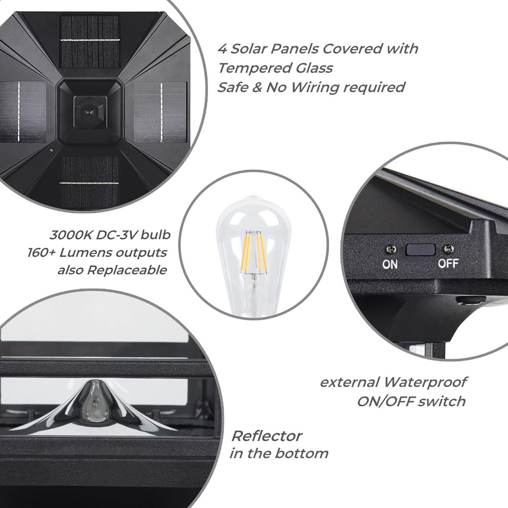 Solar Post Light Outdoor, ST43 - مراجعة Outdoor Lighting Dusk To Dawn وسعره