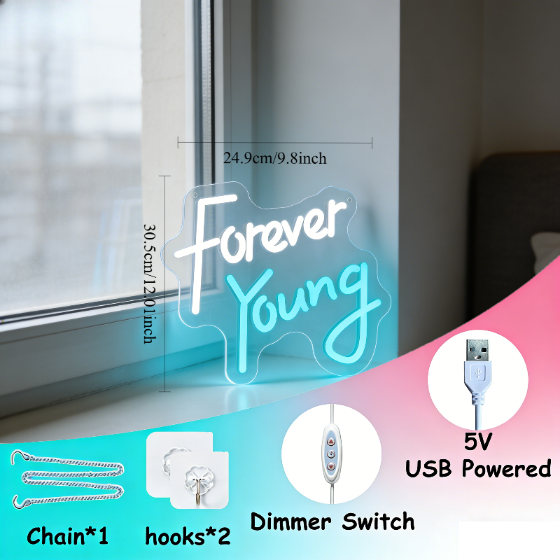 Forever Young Motivational Neo - مراجعة Outdoor Lighting Quotes وسعره