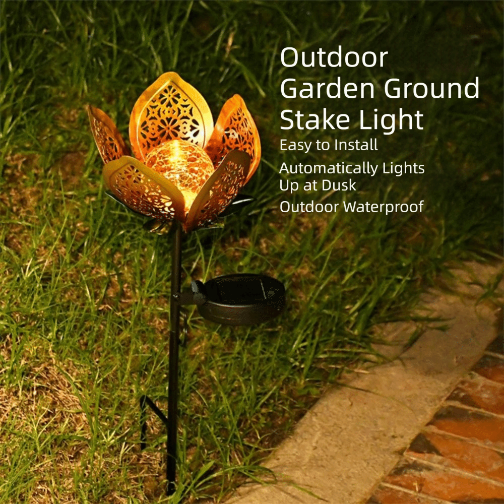Lotus Shaped Solar Powered Lam - مراجعة Outdoor Lighting Ground Fixtures وسعره