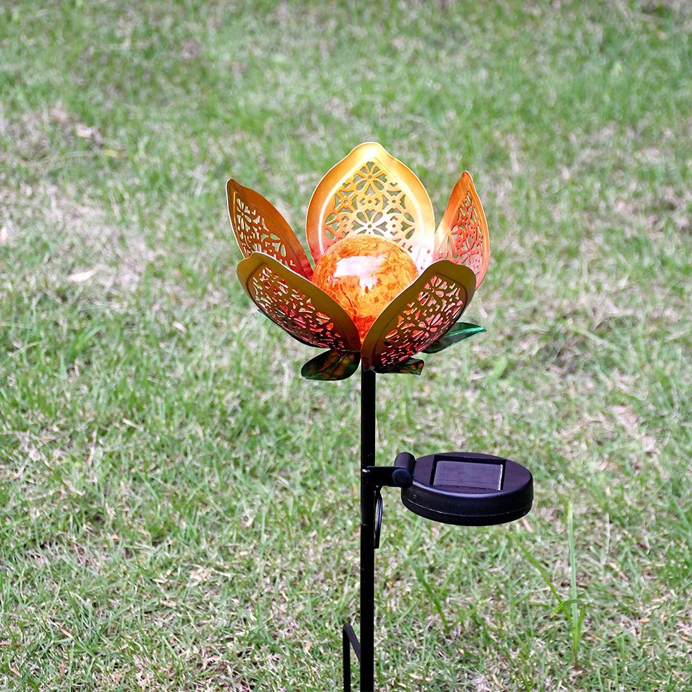 Lotus Shaped Solar Powered Lam - مراجعة Outdoor Lighting Ground Fixtures وسعره