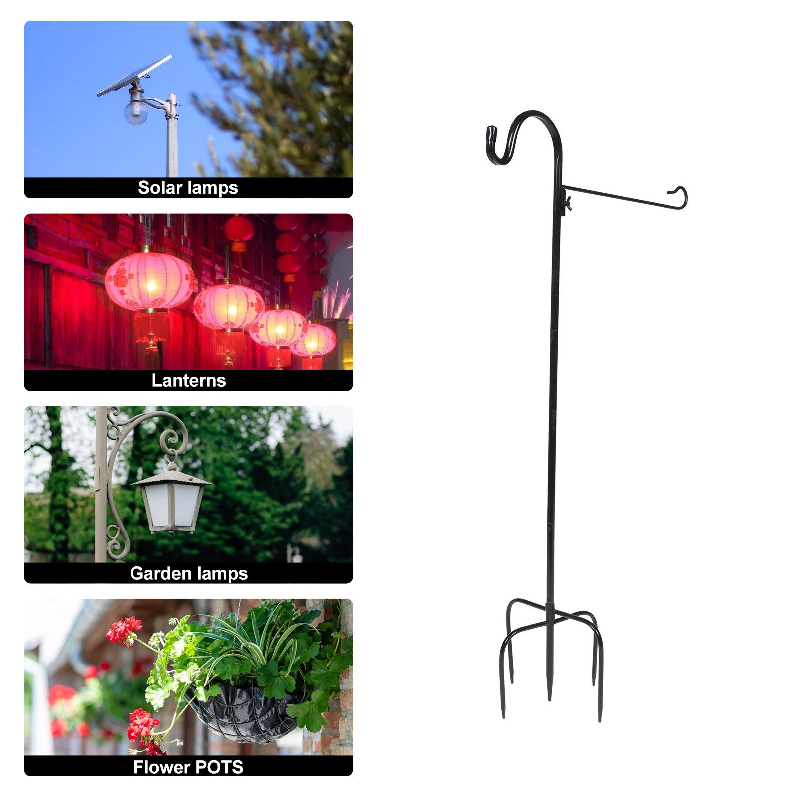 Shepherd Hook for Outdoor Gard - مراجعة Outdoor Lighting Ground Fixtures وسعره