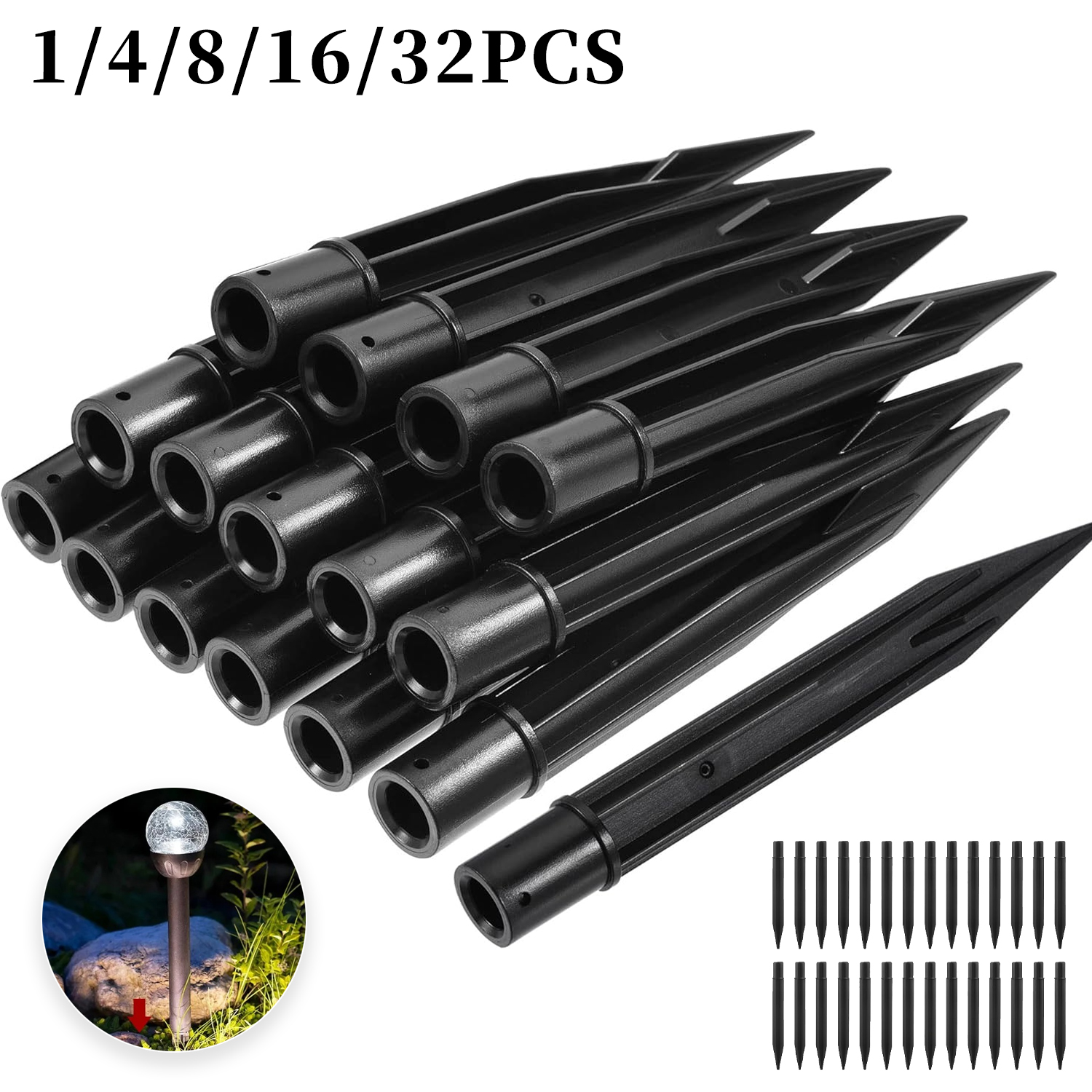 Solar Lawn Light Stakes 1-32PC - مراجعة Outdoor Lighting Ground Fixtures وسعره