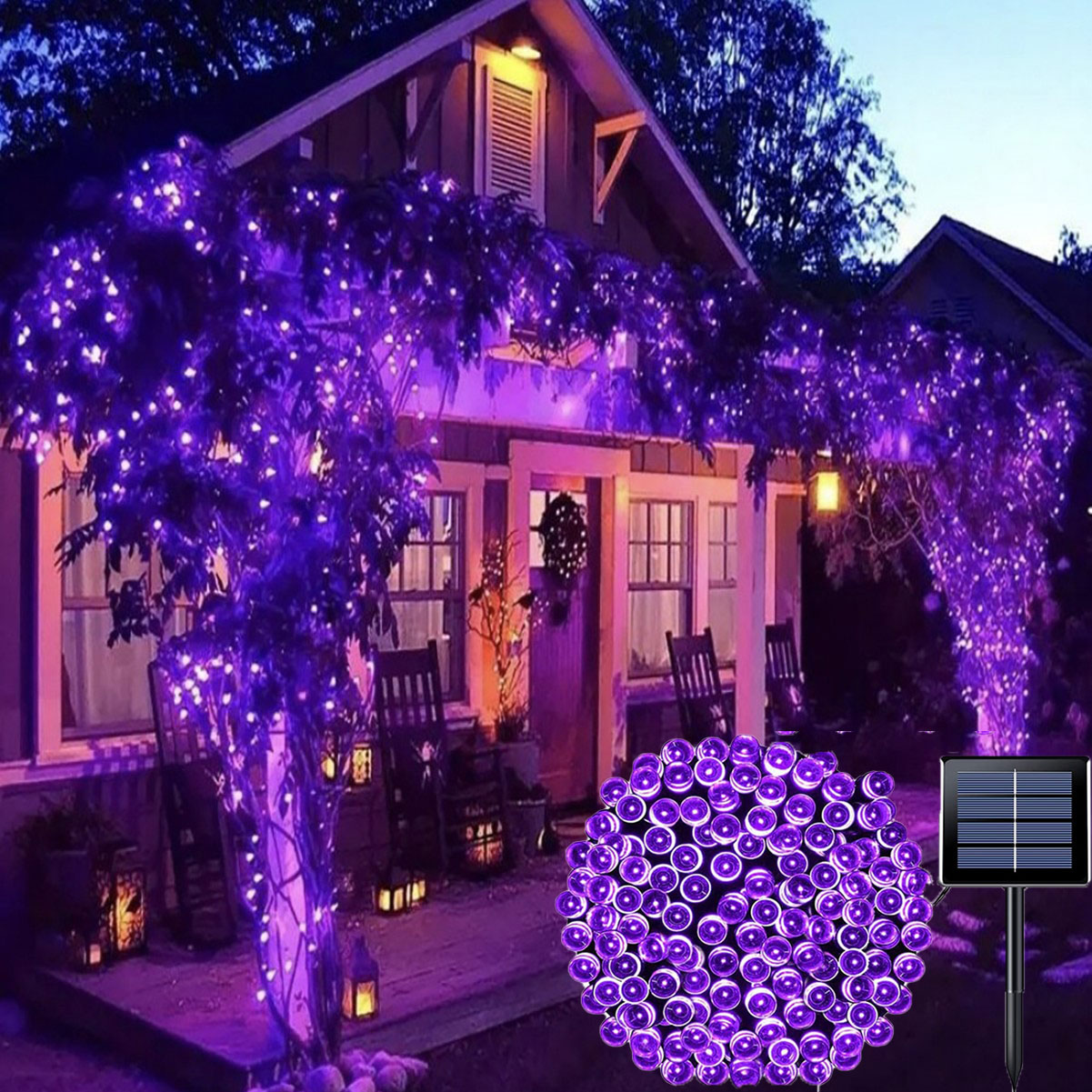 Solar String Light Fairy Outdo - مراجعة Xmas Outdoor Lighting Decorations وسعره