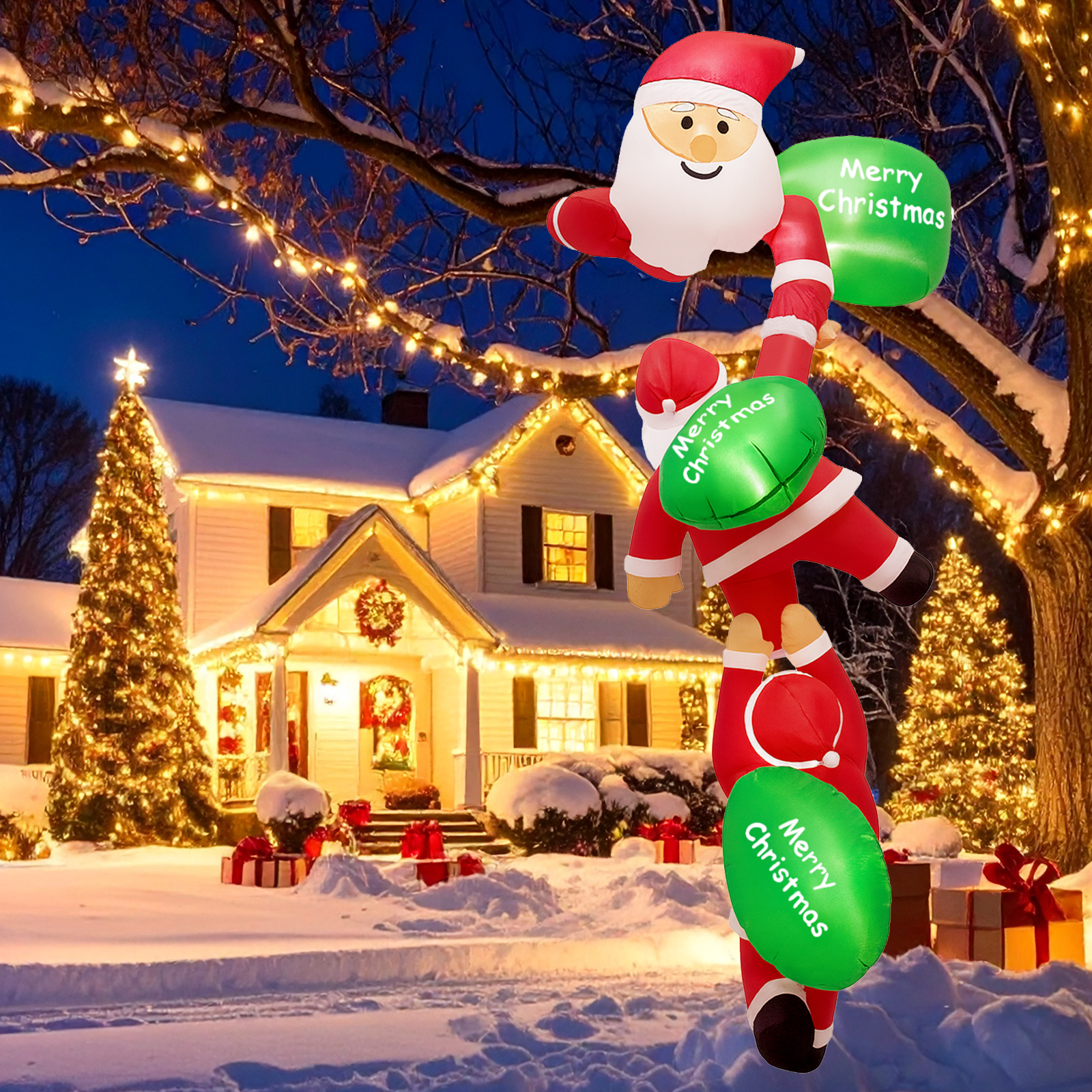 8FT Christmas Inflatable Outdo - مراجعة Xmas Outdoor Lighting Decorations وسعره