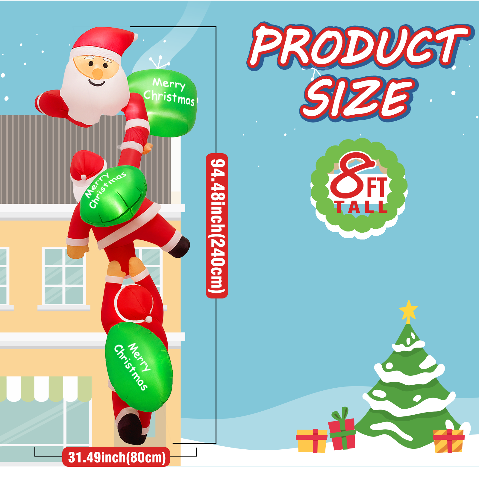 8FT Christmas Inflatable Outdo - مراجعة Xmas Outdoor Lighting Decorations وسعره