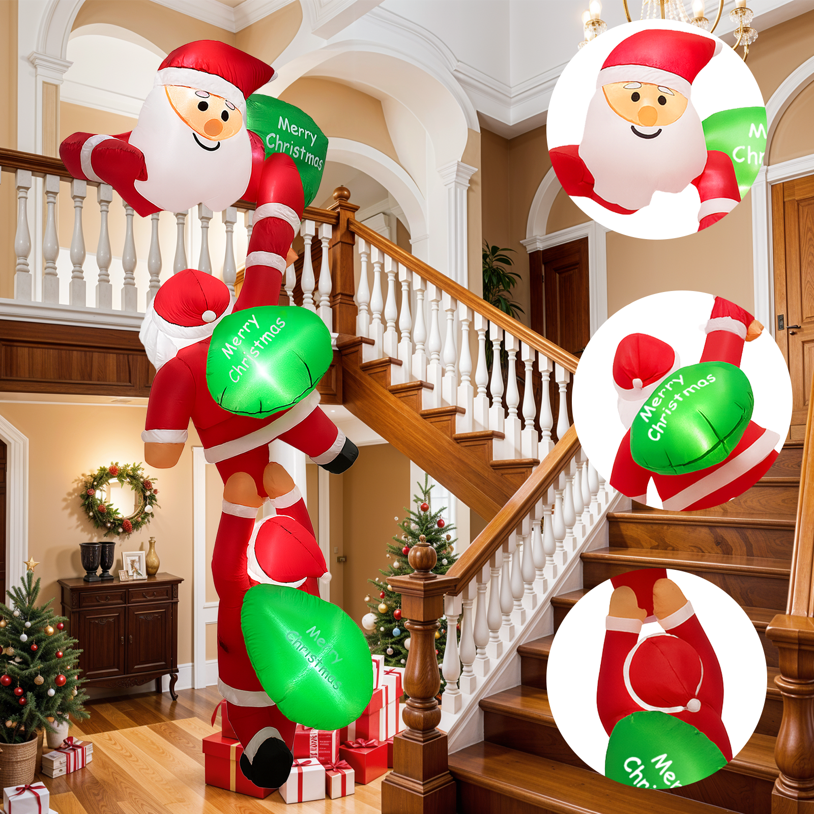 8FT Christmas Inflatable Outdo - مراجعة Xmas Outdoor Lighting Decorations وسعره